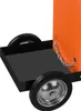 A close-up view of the lower section of an orange welding cart, showing a black tray and two wheels. Náhľad obrázku produktu