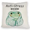 Frosch in blauer Decke Kissen mit Spruch Anti-Stress Kissen Produktbild-Vorschau 1