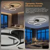 76W LED Deckenleuchte Schwarz 84cm, 3 Ring Deckenlampe Produktbild-Vorschau 5