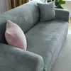 Sofabezug 3 Sitzer Stretch Samt Grau Elastische Sofahusse Produktbild-Vorschau 9