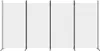 A white room divider with black metal frames against a white background. Voir les images du produit