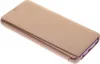 A gold-colored flip case for a smartphone, shown from a diagonal angle on a white background. Náhľad obrázku produktu