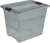 A clear, professional studio shot of a transparent storage box with a lid. Produktbild-Vorschau