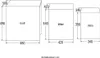 A diagram showing the dimensions of three different sized tables, labeled 'Groß', 'Mittel', and 'Klein'. Podgląd zdjęcia produktu