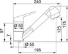 A technical drawing with dimensions of a kitchen faucet. Anteprima dell’immagine prodotto