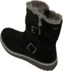 A single black boot with fur trim and buckles is shown against a white background. Produktbild-Vorschau