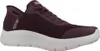 A single Skechers women's slip-on sneaker in burgundy with a white sole, shown from the side against a white background. Anteprima dell’immagine prodotto