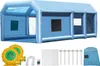 An inflatable spray booth and its accessories are displayed against a white background. Voir les images du produit