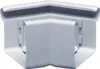 A white PVC gutter corner piece is shown against a white background. Produktbild-Vorschau