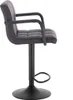 A side view of a gray bar stool with a black base and footrest, isolated on a white background. Produktbild-Vorschau