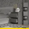 Nachttisch 2er Set Anthrazit Grau – Nachtkommode mit 2 Produktbild-Vorschau 3