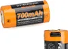 A close-up studio shot of a rechargeable battery. Produktbild-Vorschau