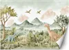 Fototapeta filzelinowa dziecięca Wesołe Dinozaury Pejzaż Podgląd zdjęcia produktu 1