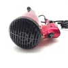 A close-up, low-angle shot of a red hairdryer on a white background. Produktbild-Vorschau