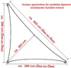 WOLTU Sonnensegel Dreieck 3x3x4,25m Creme atmungsaktiv Produktbild-Vorschau 3
