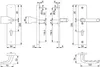 Technical drawing with dimensions of a door handle set. Anteprima dell’immagine prodotto