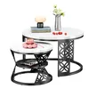 STILVORA Couchtisch Set 2-telig. rund. Weib Marmoroptik, Produktbild-Vorschau 10