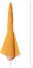 A folded orange beach umbrella and a white pole are shown against a white background. Produktbild-Vorschau