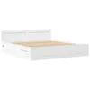 A white bed frame with a headboard and built-in drawers, shown from a side angle against a white background. Anteprima dell’immagine prodotto