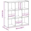 vidaXL Bücherregal Sonoma-Eiche 102x32x102 cm Holzwerkstoff Produktbild-Vorschau 7