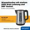 Exquisit Wasserkocher WK 6119 isw | 2200 Watt | 360° Sockel Produktbild-Vorschau 2
