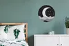 MuchoWow® Aluminium Wandkreis Nacht - Mond - Schwarz - Weiß Produktbild-Vorschau 4