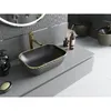 Mexen Rita Aufsatzwaschbecken 45 x 32 cm, schwarz matt/Gold Produktbild-Vorschau 2