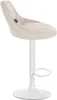 A cream-colored bar stool with a white base and adjustable height. Podgląd zdjęcia produktu
