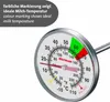 A close-up shot of a milk thermometer, with German and English text indicating ideal milk temperature. Anteprima dell’immagine prodotto