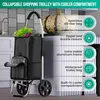 Chariot de courses pliable avec compartiment isotherme - Voir les images du produit 2