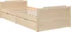 A light wood bed frame with drawers underneath, shown from a side angle against a white background. Produktbild-Vorschau