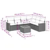 Design 7-tlg. Garten-Sofagarnitur mit Kissen Schwarz Poly Produktbild-Vorschau 3