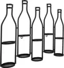A black metal wine rack shaped like five bottles, displayed against a white background. Produktbild-Vorschau