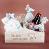 Geschenkkorb aus Holz zur Geburt – Dekorative Geschenkbox Produktbild-Vorschau 3