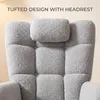 Schaukelsessel mit Kopfstütze Teddyfell camel gepolstert Produktbild-Vorschau 4