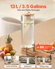 A beverage dispenser with fruit on a table, with lifestyle images below. Produktbild-Vorschau