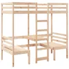 Hochbett mit Schreibtisch & Stühlen 75x190 cm Massivholz Produktbild-Vorschau 1