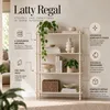 Mica Decorations Latty Regal Beige aus Holz mit gedrehten Produktbild-Vorschau 2
