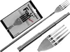 A telescopic fork is shown in its packaging and extended. Voir les images du produit