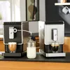 Two coffee machines are shown on a kitchen counter, with one preparing a drink and the other next to it. Produktbild-Vorschau