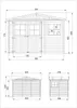 Technical drawings and dimensions of a wooden garden shed. Náhled obrázku produktu