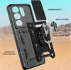 An exploded view of a black smartphone case with various components labeled. Produktbild-Vorschau