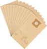 A stack of brown paper vacuum cleaner bags fanned out against a white background. Produktbild-Vorschau