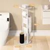 Set da toilette in piedi Yorbay in bambù, con porta rotolo Anteprima dell’immagine prodotto 2
