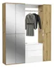 Garderobe Set "Line-Up" Eiche und weiß Hochglanz Produktbild-Vorschau 9