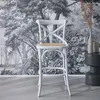 Sgabello da bar bistrot in legno vintage, Bianco Anteprima dell’immagine prodotto 2
