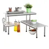 A multi-tiered stainless steel shelving unit with various kitchen items on it. Anteprima dell’immagine prodotto