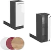 A collage showing two kitchen cabinets and color swatches. Produktbild-Vorschau