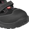 A close-up view of the toe area of a black safety sandal. Produktbild-Vorschau