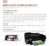 A marketing image showing compatible printer models and a list of compatible HP printer series for ink cartridges. Produktbild-Vorschau